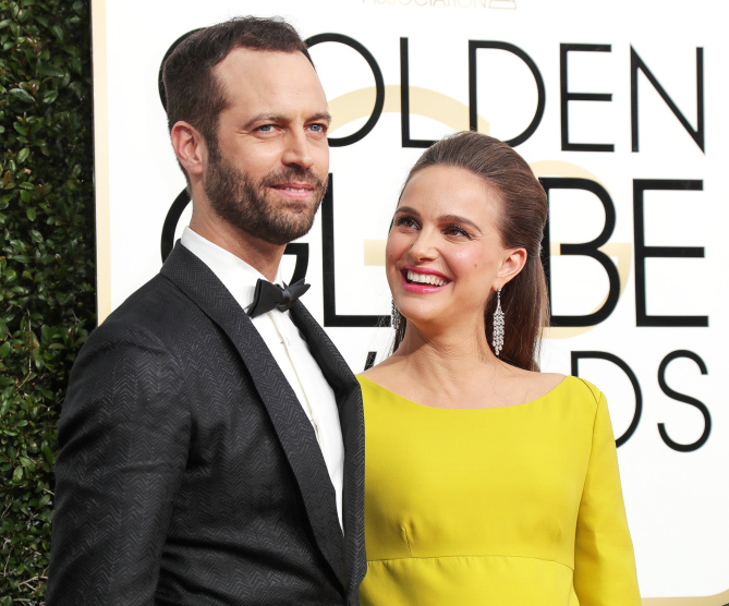 Mandatory Credit: Photo by Jim Smeal/BEI/Shutterstock (7734775dx) Benjamin Millepeid and Natalie Portman 74th Annual Golden Globe Awards, Arrivals, Los Angeles, USA - 08 Jan 2017